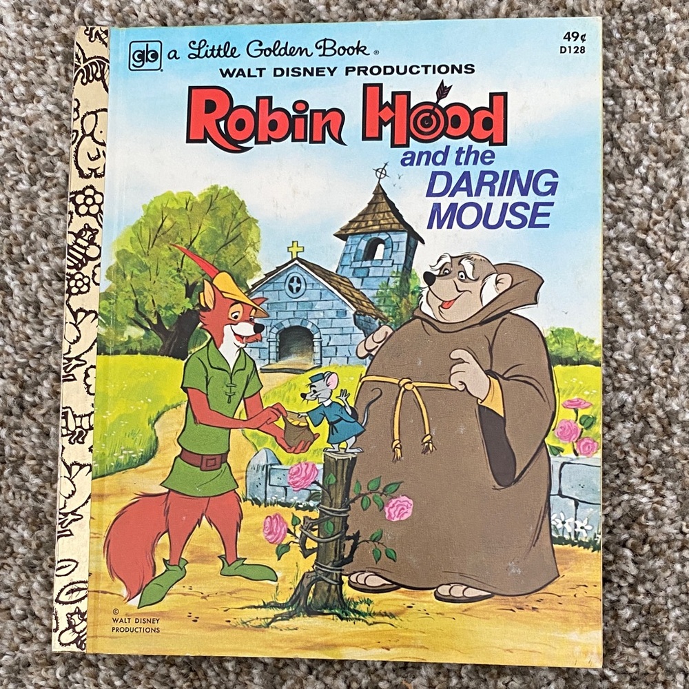 💚 2/$15 Robin Hood and the Daring Mouse Little Golden Book